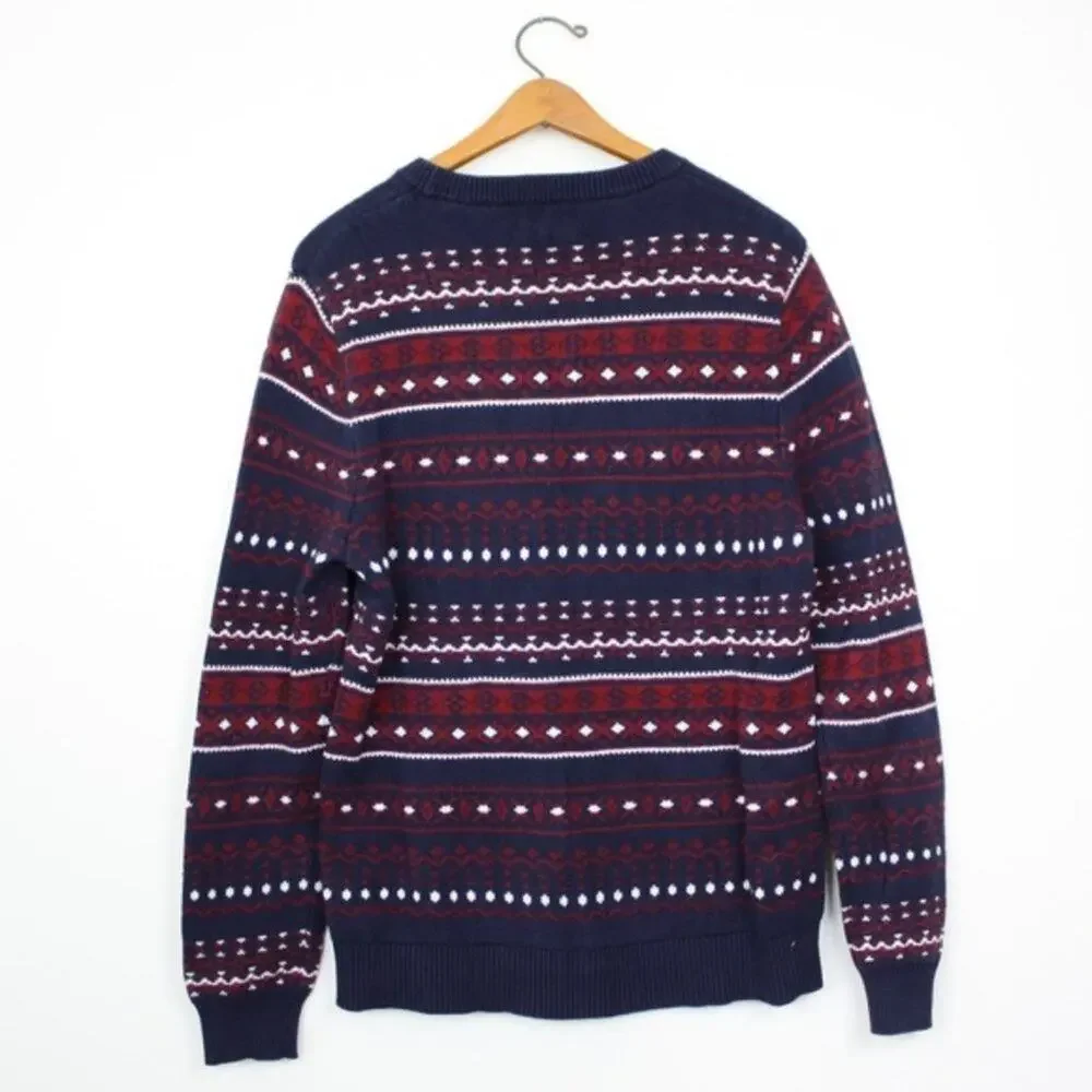 Merona Sweater Men's Size Medium Red and Blue